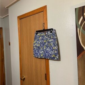 Laura Ashley & Urban Outfitters NWT Small w/Floral Print Above Knee Denim Skirt